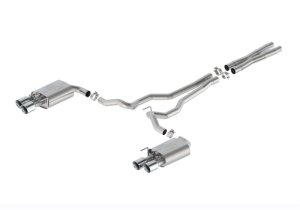Ford Mustang Performance Exhaust - Ford Racing - Cat-Back, Sport, Active, 304 Stainless Steel - Chrome - 2024+